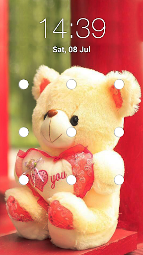 Teddy Bear Pattern Lock Screen - Image screenshot of android app