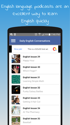 Learn english conversation: Spoken english podcast - Image screenshot of android app