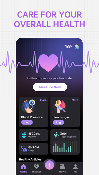 PulseCare：Health Tracker - عکس برنامه موبایلی اندروید