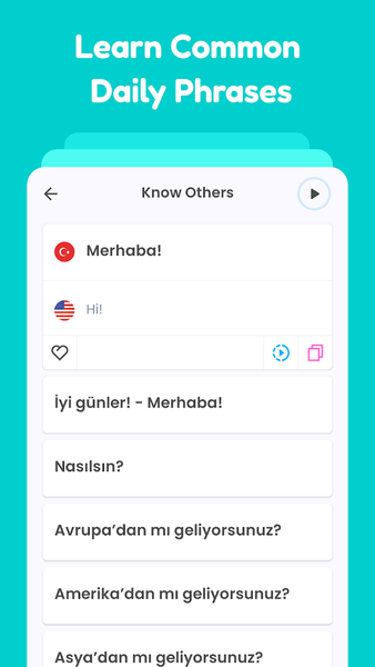 Turkish for beginners - LangUp - عکس برنامه موبایلی اندروید
