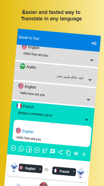 Speak and Translate app - Image screenshot of android app