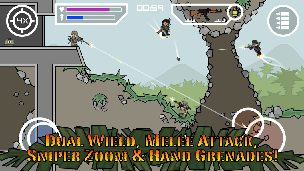 Mini Militia Classic : DA2 MMC - Gameplay image of android game