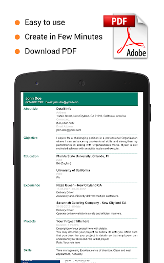 Resume Builder & CV Maker PDF - عکس برنامه موبایلی اندروید