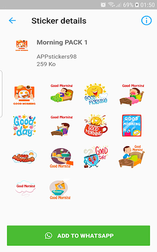 Good Morning Stickers for What - Image screenshot of android app
