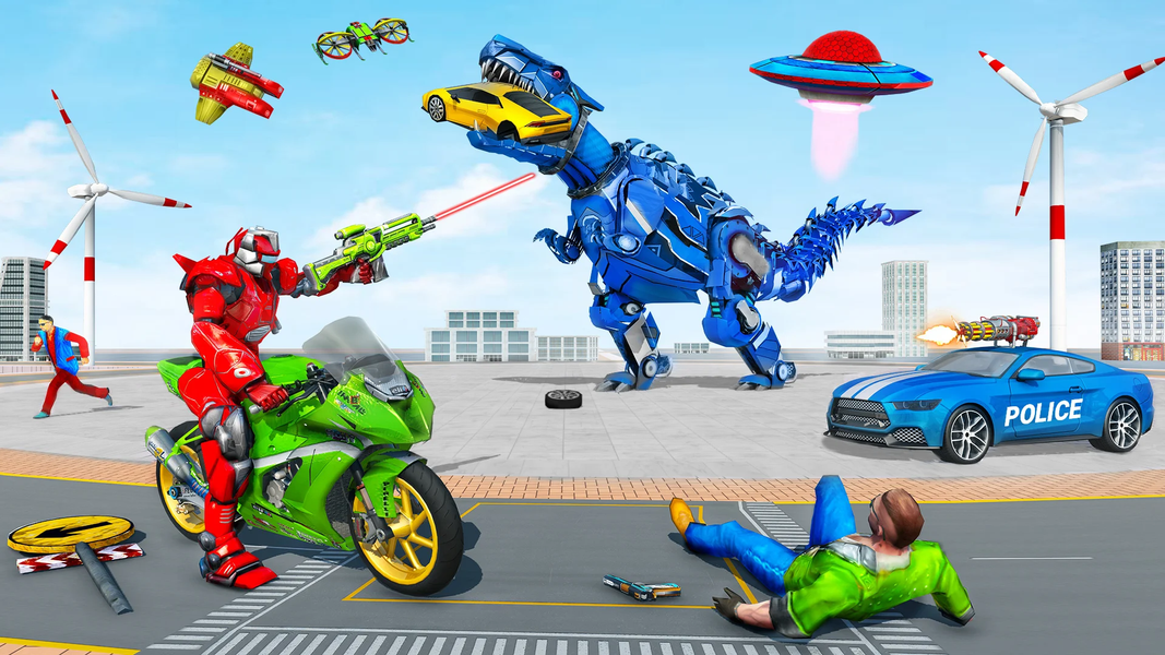 Police Dino Robot Car Game ۳d - عکس برنامه موبایلی اندروید