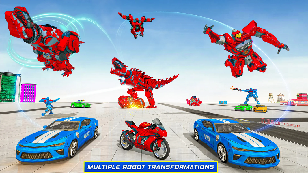 Police Dino Robot Car Game ۳d - عکس برنامه موبایلی اندروید