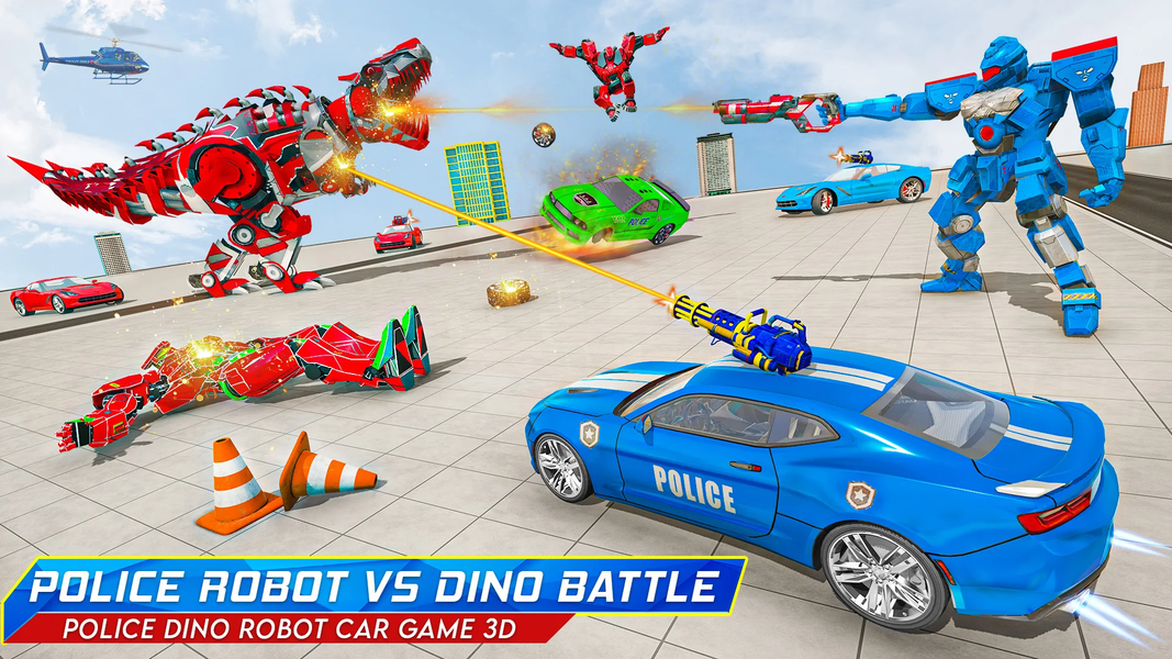 Police Dino Robot Car Game 3d - Image screenshot of android app