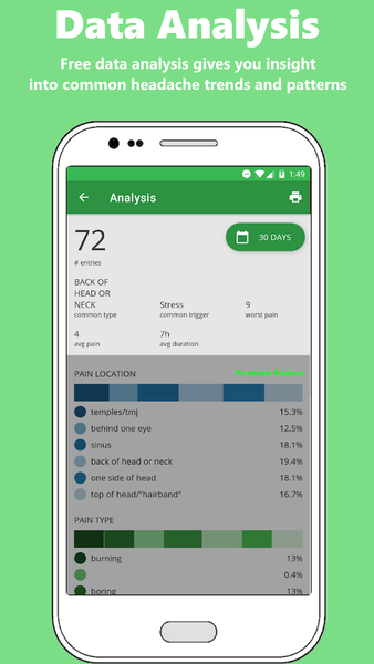 Headache and Migraine Tracker - Image screenshot of android app