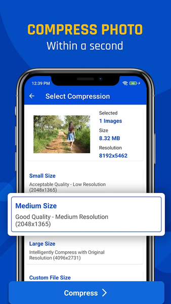 Reduce Photo Size - Downsize - Image screenshot of android app