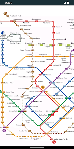 Singapore Metro Map MRT & LRT - عکس برنامه موبایلی اندروید