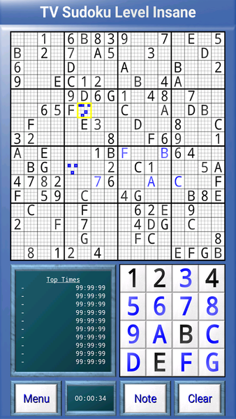 TV Sudoku: ۴x۴, ۹x۹ and ۱۶x۱۶ - عکس برنامه موبایلی اندروید