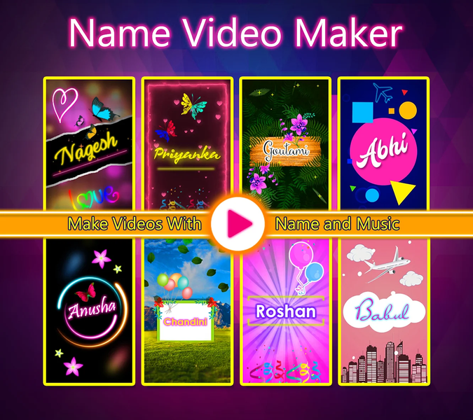 Name Video Maker - Status 2024 - عکس برنامه موبایلی اندروید