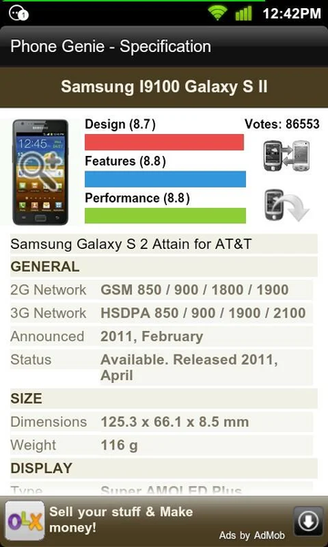 Phone Genie - GSMArena Browser - Image screenshot of android app