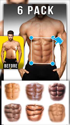 Man Abs Editor: Men Six pack, - عکس برنامه موبایلی اندروید