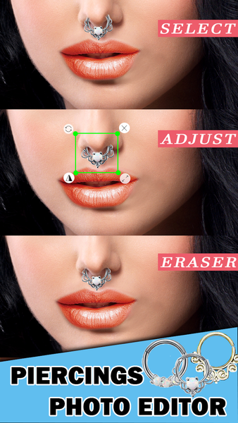 Piercing Photo Make up App : B - عکس برنامه موبایلی اندروید