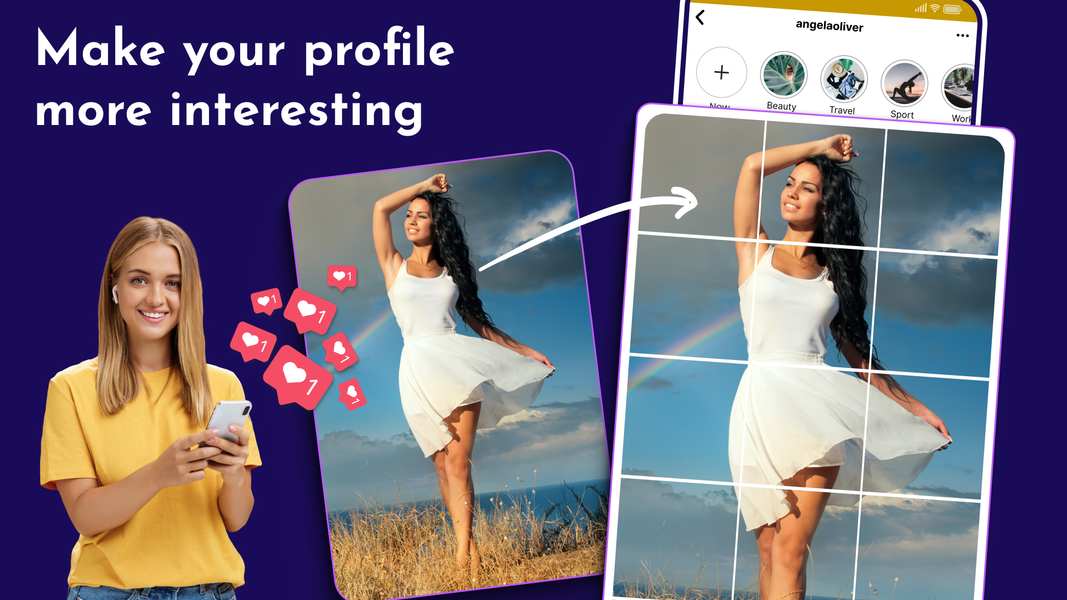 Grid Maker - Post Photo Split - عکس برنامه موبایلی اندروید