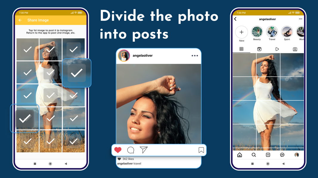 Grid Maker - Post Photo Split - عکس برنامه موبایلی اندروید