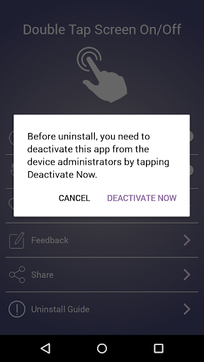 Double Tap Screen On/Off - Image screenshot of android app