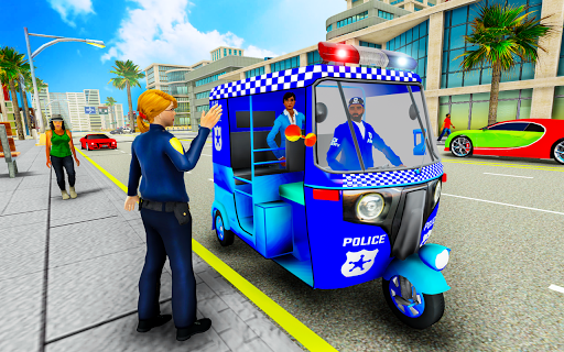 Police Tuk Tuk Rickshaw Games - Image screenshot of android app