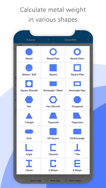 Quick Metal Weight Calculator - عکس برنامه موبایلی اندروید