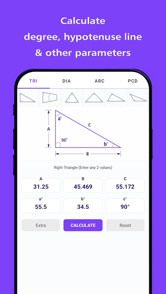 Triangle Degree Calculator - عکس برنامه موبایلی اندروید