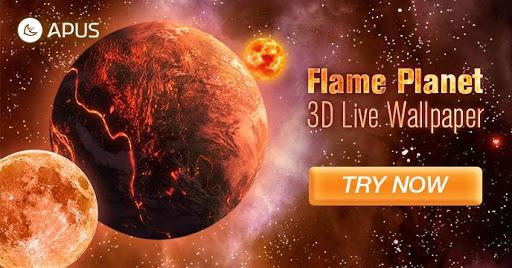3D Flame doom planet live wallpaper - Image screenshot of android app