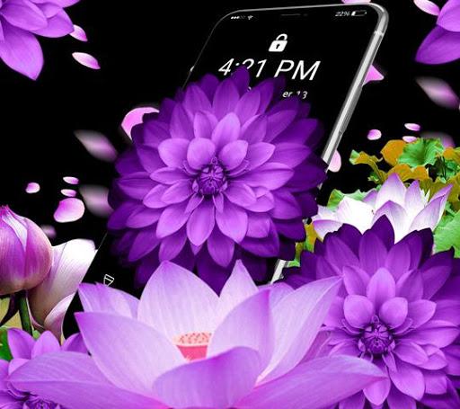Purple Flower APUS live wallpaper - Image screenshot of android app