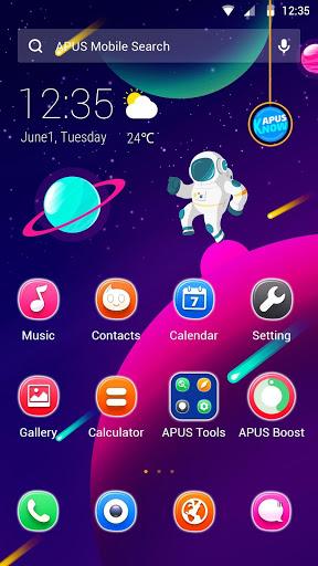 Cute Space Astronaut APUS Launcher theme - عکس برنامه موبایلی اندروید
