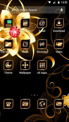 New black golden flower APUS luxury business theme - عکس برنامه موبایلی اندروید