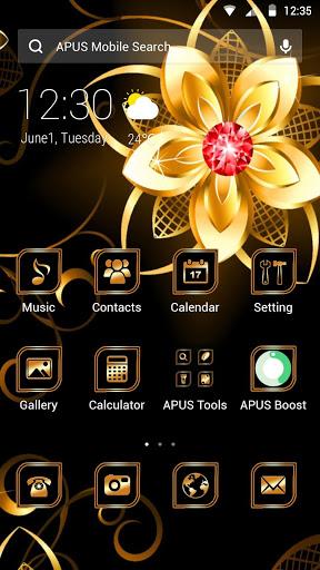 New black golden flower APUS luxury business theme - عکس برنامه موبایلی اندروید