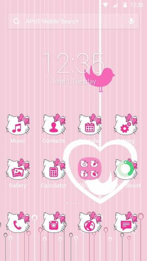 Beauty cat-APUS Launcher theme - Image screenshot of android app