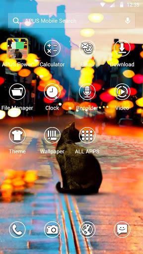 Black Cat APUS Launcher theme - Image screenshot of android app