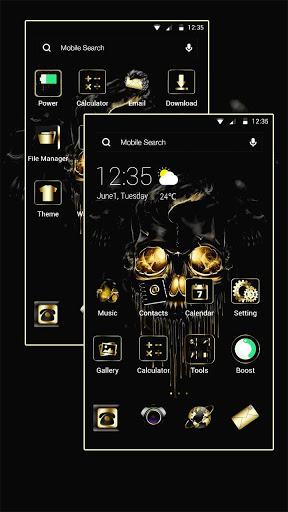 Gold Black Horrific Skull APUS Launcher Theme - عکس برنامه موبایلی اندروید
