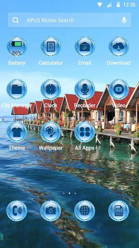 Blue Mood-APUS Launcher theme - Image screenshot of android app
