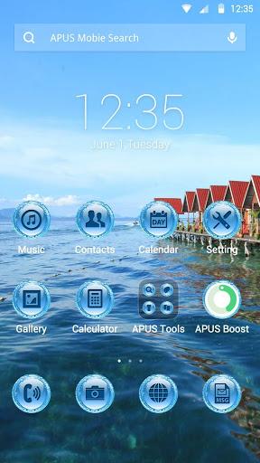 Blue Mood-APUS Launcher theme - عکس برنامه موبایلی اندروید