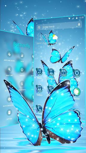 Blue Fantasy Butterfly Theme - Image screenshot of android app