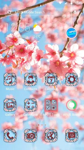 Cherry Blossom APUS Launcher theme - Image screenshot of android app