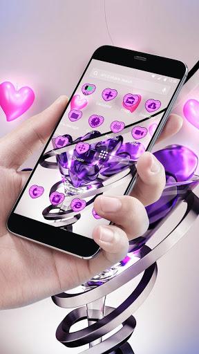 New purple crystal heart APUS launcher free theme - عکس برنامه موبایلی اندروید