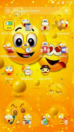 Funny Emoji APUS Launcher theme - Image screenshot of android app