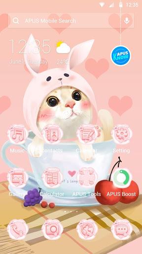 Cute Pink Kitten-APUS Launcher free fashion theme - عکس برنامه موبایلی اندروید
