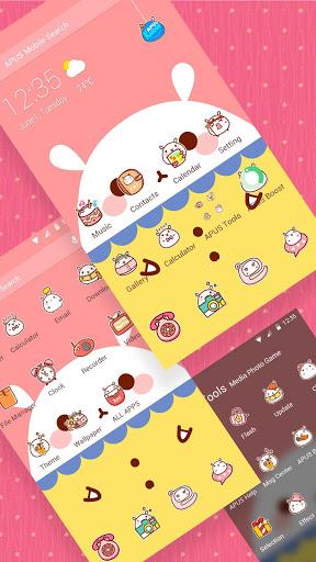 Cute lovely Rabbit-APUS Launcher theme - عکس برنامه موبایلی اندروید