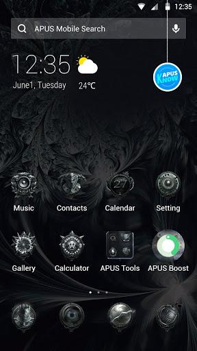 New black Cool APUS free fashion theme - Image screenshot of android app