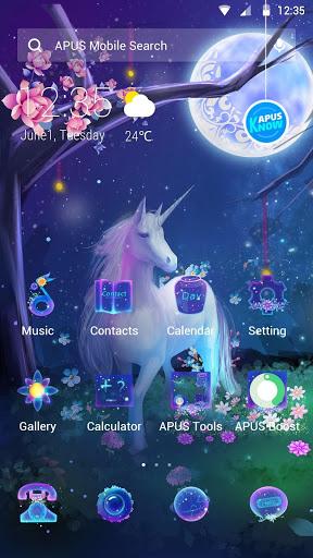 Fantasy Forest Unicorn Moonlight Theme - Image screenshot of android app