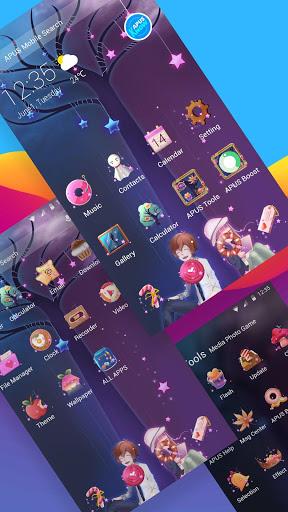 Cartoon love heart APUS launcher free theme - Image screenshot of android app