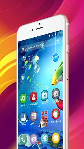 Cartoon  Lovely Fishes-APUS Launcher theme - Image screenshot of android app