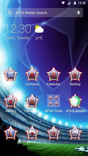 Cool free glow soccer APUS stylish sport theme - Image screenshot of android app