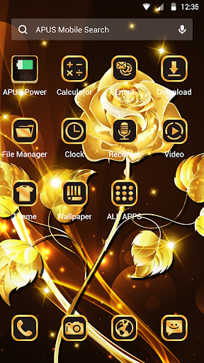 Gold APUS Launcher theme - Image screenshot of android app