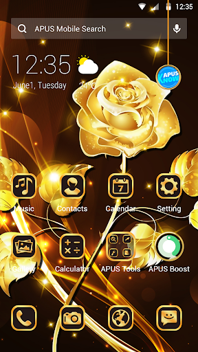 Gold APUS Launcher theme - Image screenshot of android app