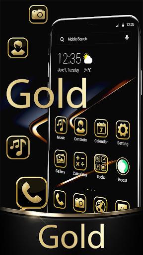 Black Gold APUS Launcher Theme - Image screenshot of android app