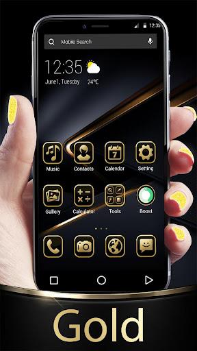 Black Gold APUS Launcher Theme - Image screenshot of android app